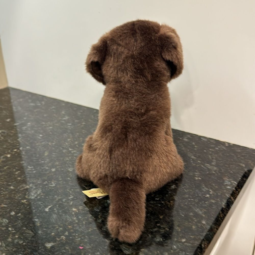 MIYONI TOTS CHOCOLATE LAB PLUSH PUPPY DOG AURORA 9” WITH NECK TAG BROWN TOY - Picture 4 of 9